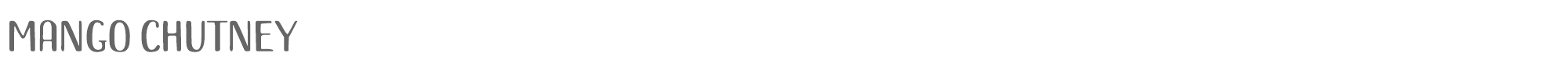 Sample characters Mango Chutney Font